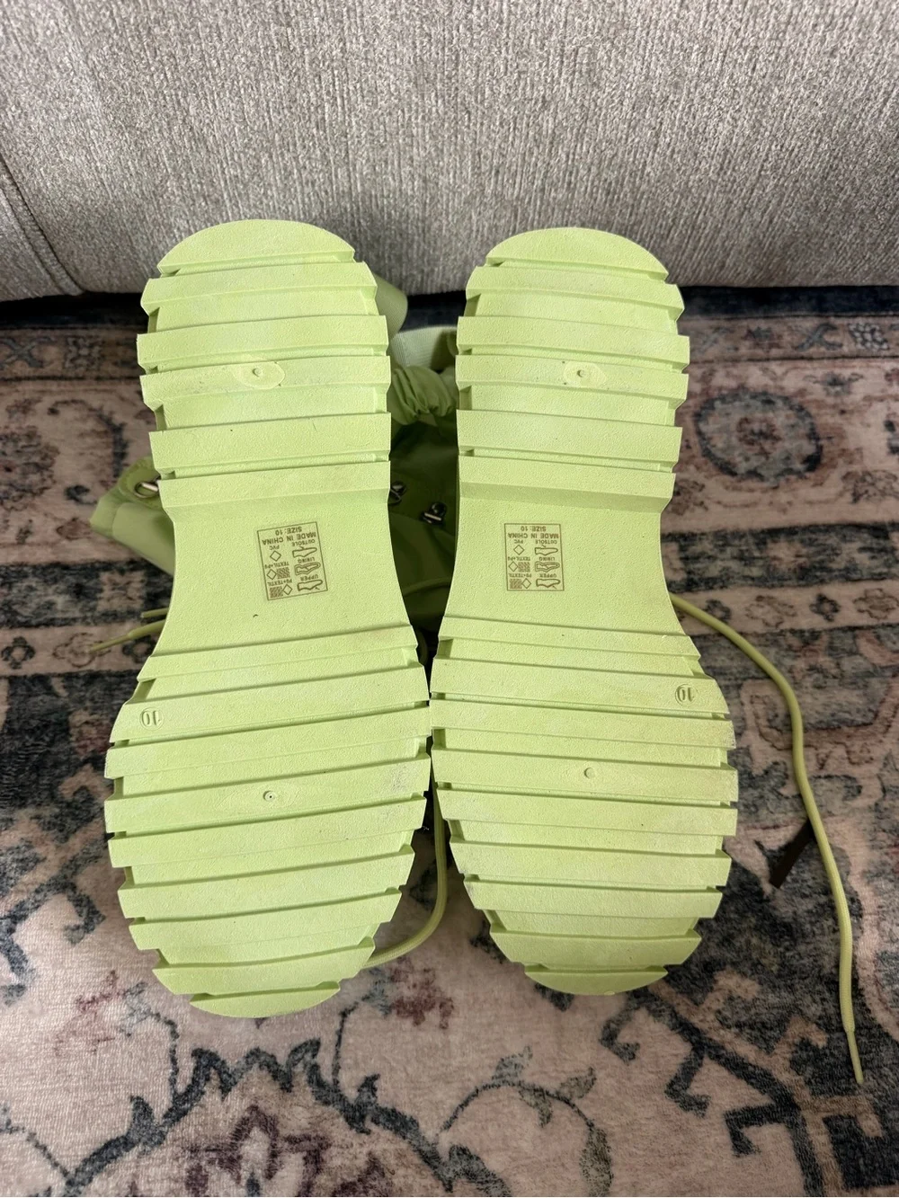 Azalea Wang Neon Lime Green High Top Sneakers
